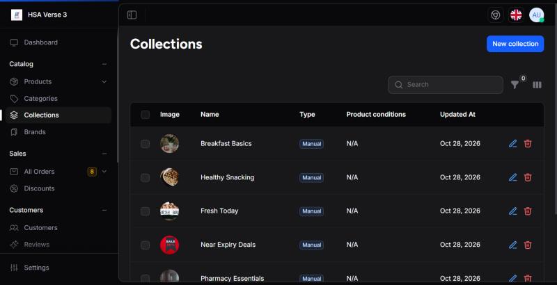 Admin: Catalog › Collections