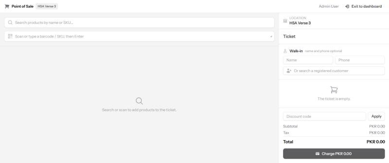 Admin: POS register
