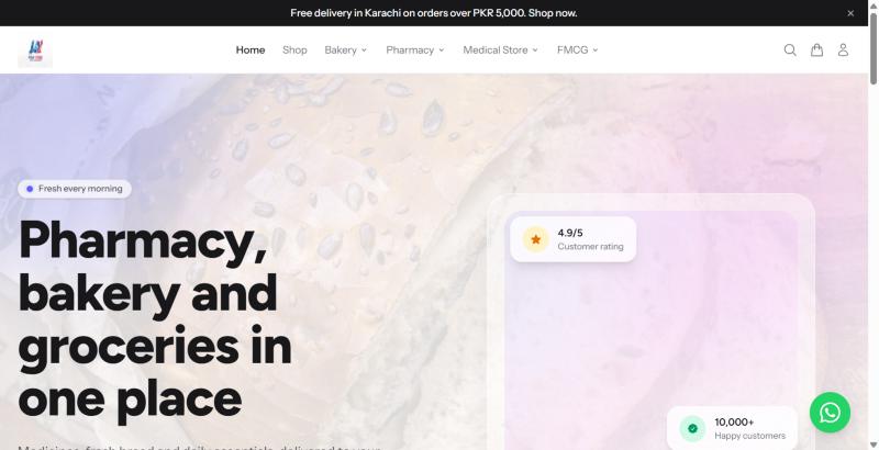 Homepage hero, heading aur background photo