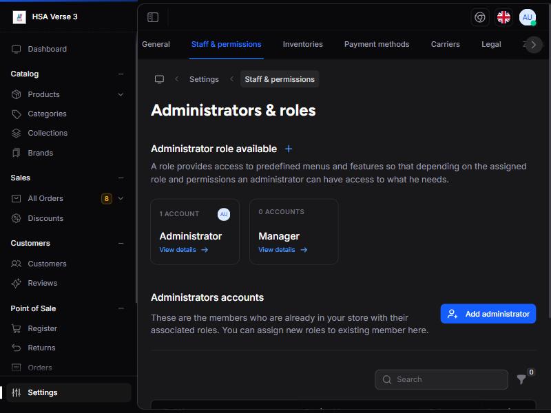 Administrators and roles